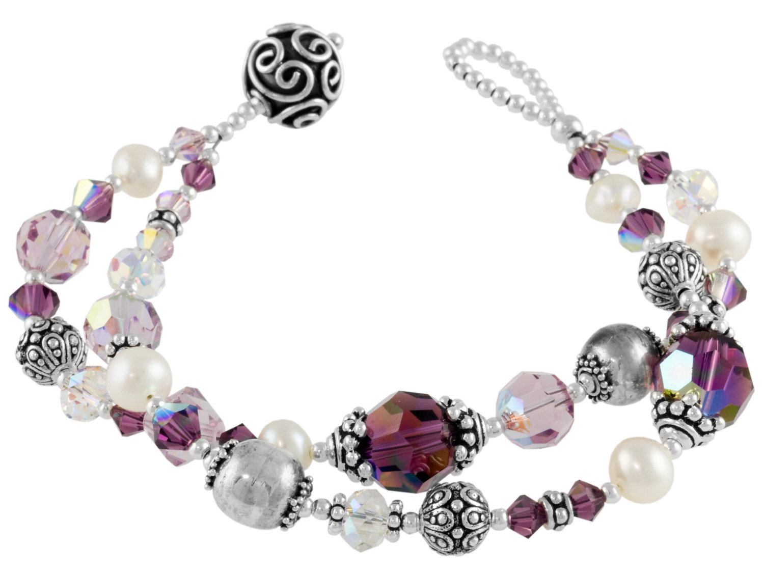 Amethyst Two Strand Bracelet