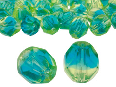 Czech Fire Polished 3mm Round in Ombre Lime Aquamarine Czech Fire Polished 3mm Round in Ombre Lime Aquamarine