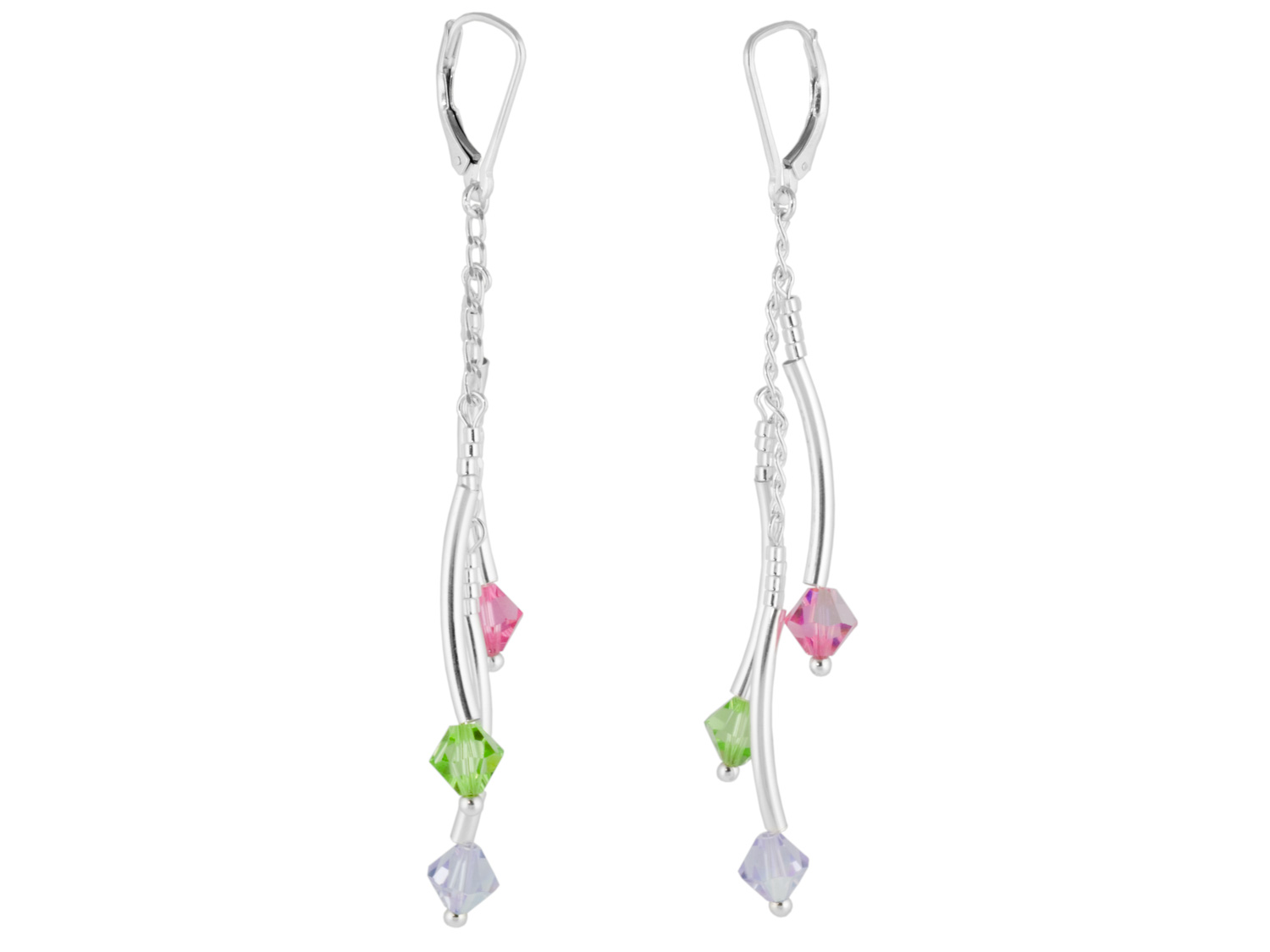 Spring Colors Dangle Tube Earrings