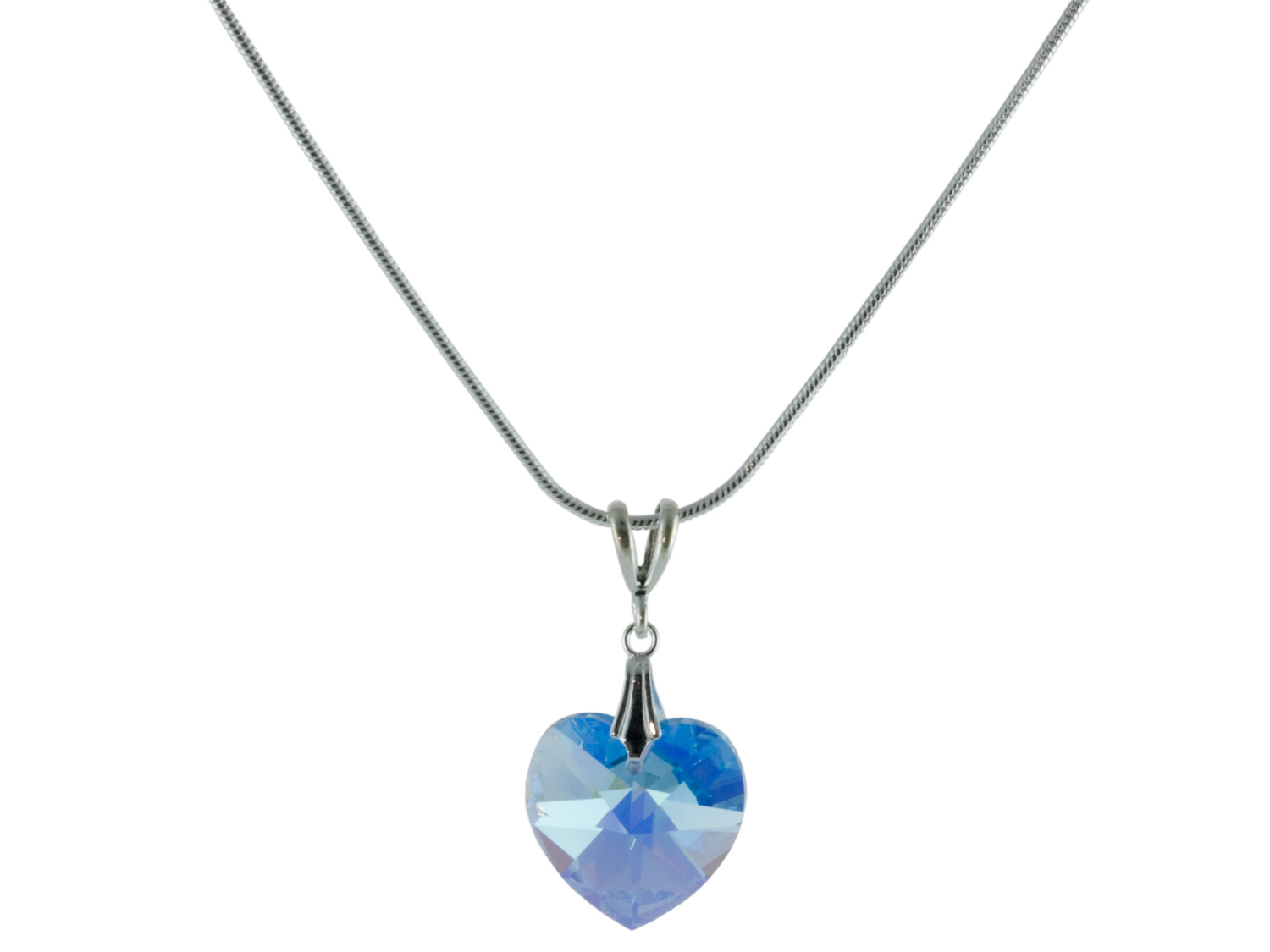 Aquamarine AB Heart Necklace