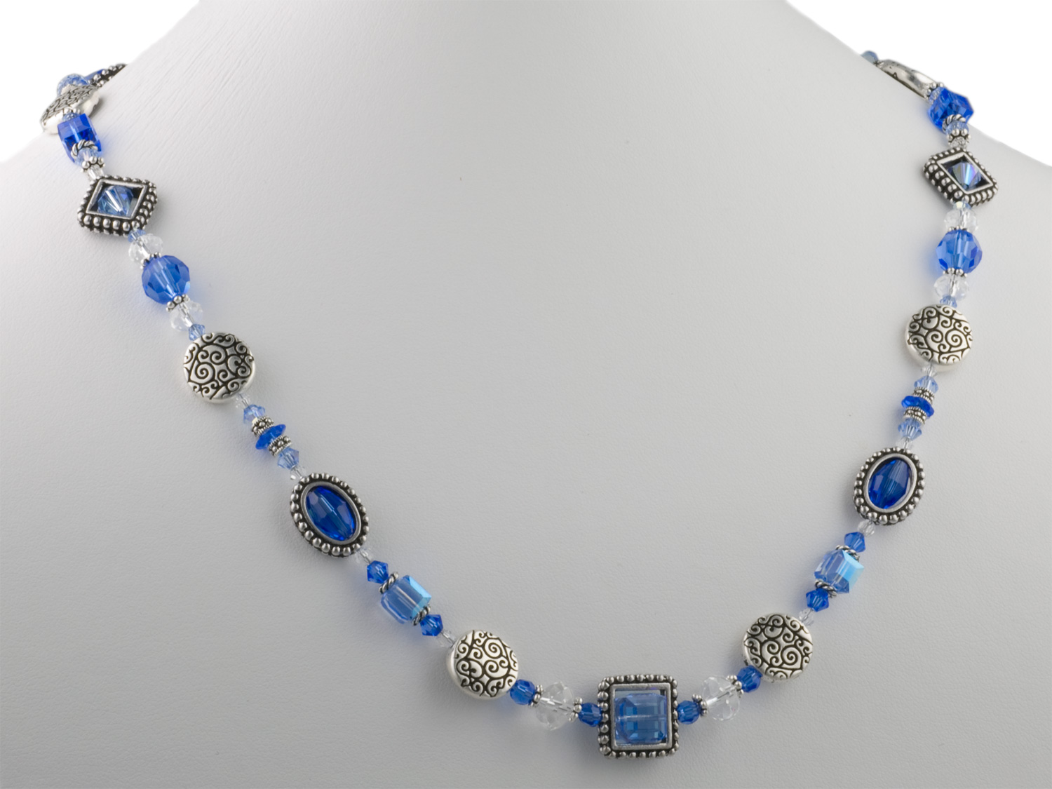 Sapphire Bead Frame Necklace