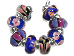 Pandora Style Silver Lined Glass Bead Set Pandora Style Silver Lined Glass Bead Set