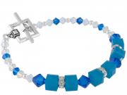 Cube Caribbean Blue Opal Bracelet