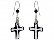Cosmic Jet Cross Earrings