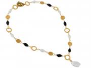 Black & White Hammered Necklace