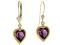 Amethyst Heart Drop Earrings