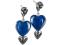 Royal Blue Heart Earrings