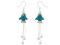 Teal Trumpet Flower Earrings